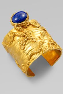 Yves Saint Laurent Arty Wide Textured Bracelet - Lyst