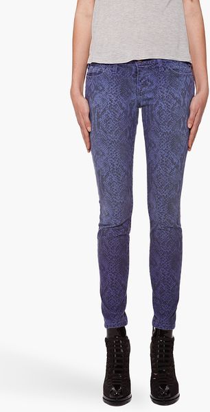  Skinny Snake Print Jeans 