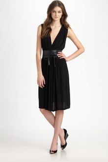 DKNY Plunging V-neck Dress - Lyst