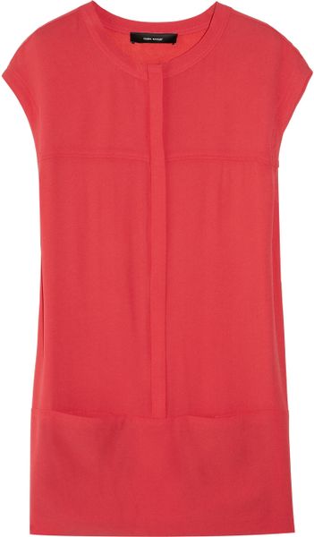 Isabel Marant Octave Crepe Mini Dress in Red - Lyst