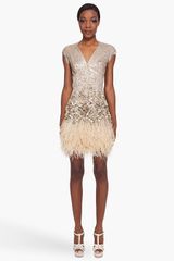 Matthew Williamson Lace Feathered Dress