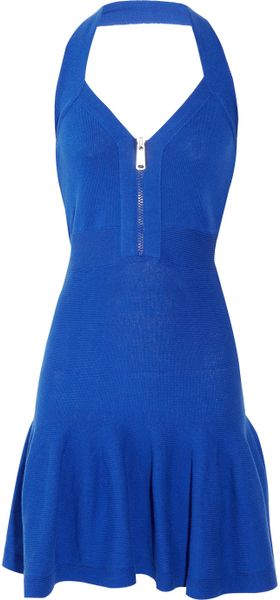 McQ by Alexander McQueen Knitted Cotton Halterneck Dress - Lyst