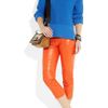 Mcq By Alexander Mcqueen Leather Skinny Biker Pants in Orange - Lyst