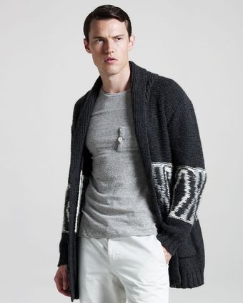  Diamond-pattern Cardigan 