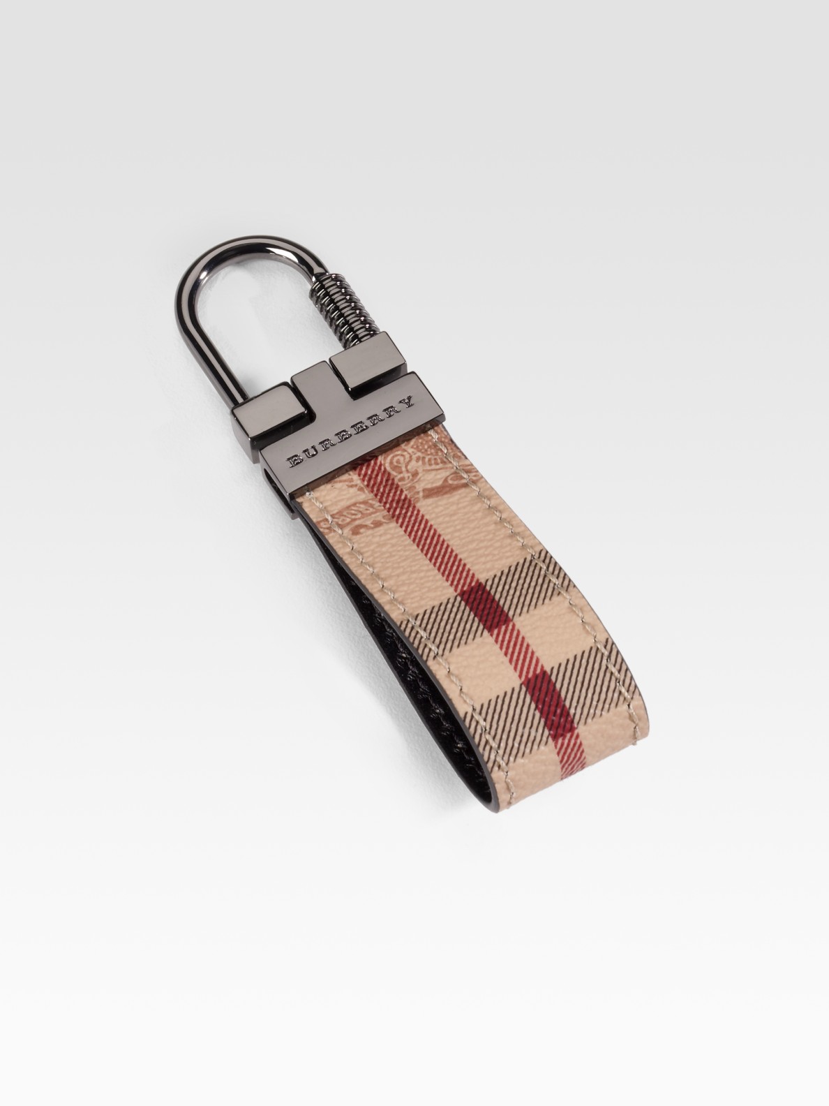 Burberry Leather Key Fob in Beige for Men (black) Lyst