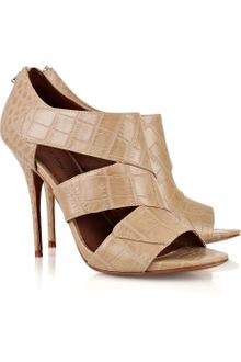 Elizabeth And James Latch Crocodile-effect Leather Sandals - Lyst