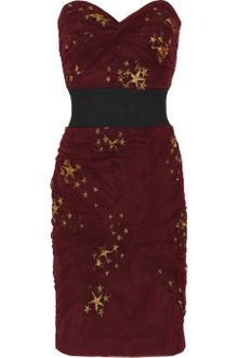 Foley + Corinna Embroidered Star Ruched Tulle Dress - Lyst