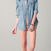 Free People True Grit Denim Top in Blue (chambray) - Lyst