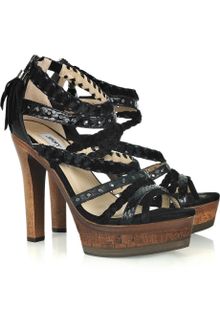 Jimmy Choo Vintage Mam Suede and Leather Sandals - Lyst