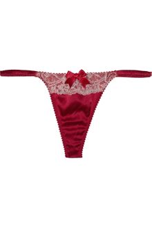 Myla Rosalyn Lace-trimmed Satin Thong - Lyst