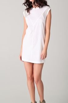 T By Alexander Wang Cotton Netting Combo Muscle Tee Dress - Lyst