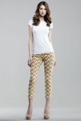 7 For All Mankind Ikat-print Cropped Skinny Jeans