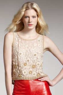 Alice + Olivia Garland Cropped Flower Tank - Lyst