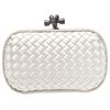 Bottega Veneta Mini Knot Clutch in White - Lyst