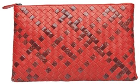 Bottega Veneta Ayers Zip Top Pouch in Animal (snake) - Lyst