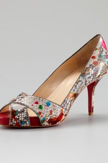 Christian Louboutin Shelley Multicolor Python Pump - Lyst