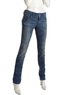 Diesel Blue Wash Stretch Denim Livy-biker Slim Leg Jeans - Lyst