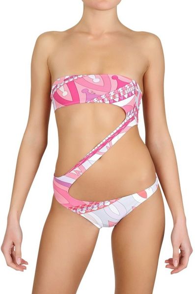 Emilio Pucci Printed Lycra Bathing Suit in Multicolor (multi) - Lyst