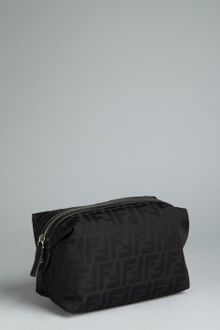 Fendi Black Zucca Canvas Zip Travel Pouch - Lyst