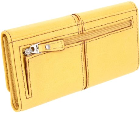 fossil wallet yellow