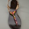 Giuseppe Zanotti Embellished Flat Sandal in Gold (brown) - Lyst