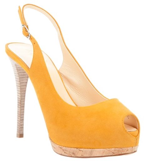 Giuseppe Zanotti Peep Toe Pump in Yellow (mustard) - Lyst