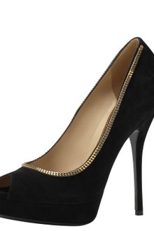 Gucci Chain Open-toe Pump - Lyst