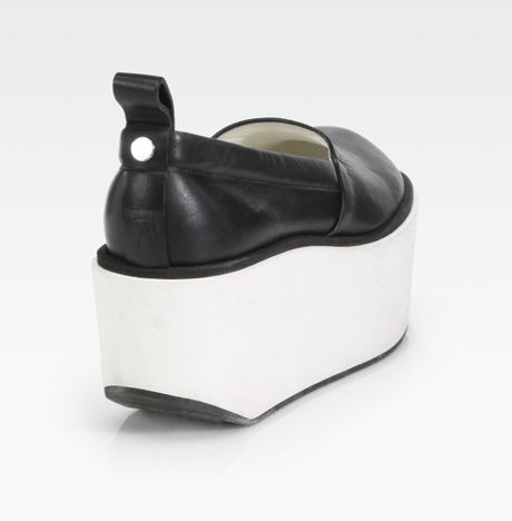 jil sander leather platform sneakers