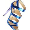 Jimmy Choo Gretchen Metallic Sandal in Blue - Lyst