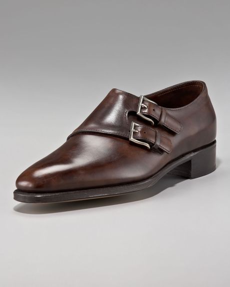 double monk brown shoes