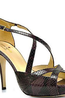 Kate Spade  Snake Printed Platform Strappy Sandal - Lyst
