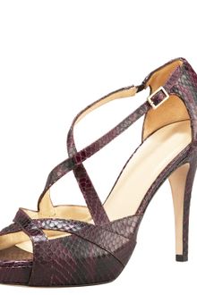 Kate Spade Snake-embossed Strappy Sandal, Purple - Lyst