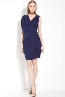 Lanvin Georgette Crepe Drape Dress - Lyst