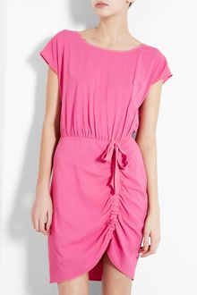 Love Moschino Pink Rouched Bow Dress - Lyst