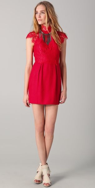 Lover Serpent Mini Dress in Red (scarlet) - Lyst