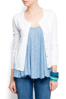 Mango Basic Round Neck Cardigan - Lyst