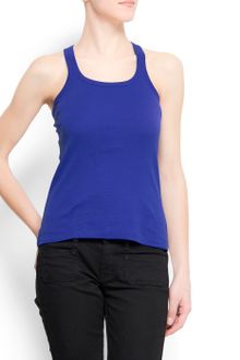 Mango Racerback T-shirt - Lyst