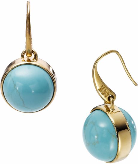 Michael By Michael Kors  Sleek Exotics Drop Earrings in Blue (turquoise) - Lyst