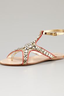 Miu Miu Bejeweled Starfish Sandal - Lyst
