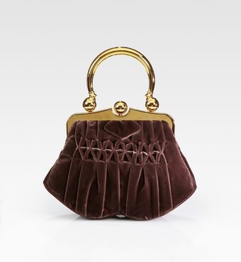  Velvet Pleated Frame Bag 