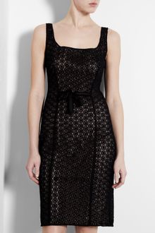 Moschino Cheap & Chic Black Macramé Pencil Dress - Lyst