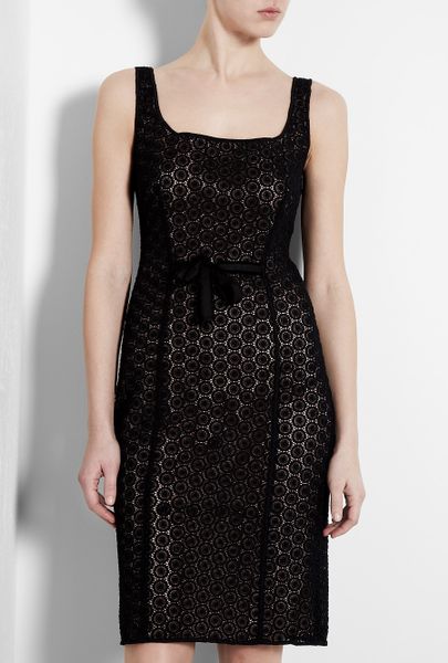 Moschino Cheap & Chic Black Macramé Pencil Dress in Black - Lyst