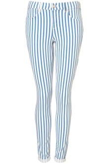 Moto Stripe Supersoft Leigh Jeans - Lyst
