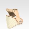 Rebecca Minkoff Leather Slingback Wedge Sandals in Beige (natural) - Lyst