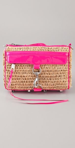  Straw with Neon Mini Mac Clutch 