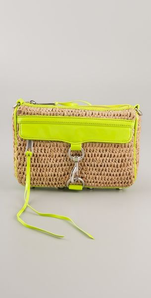  Straw with Neon Mini Mac Clutch 