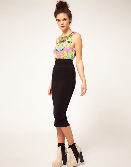 River Island Tube Skirt in Black - Lyst