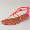Sergio Rossi T Strap Rubber Sandals in Orange - Lyst