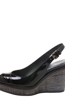 Stuart Weitzman Peep-toe Platform Wedge Slingback - Lyst