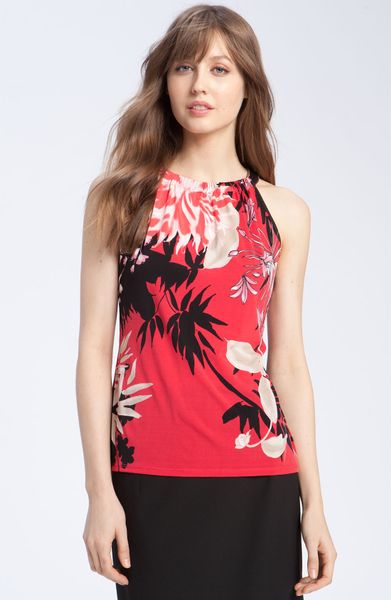 T Tahari Dawn Sleeveless Blouse in Red (moroccan red) - Lyst